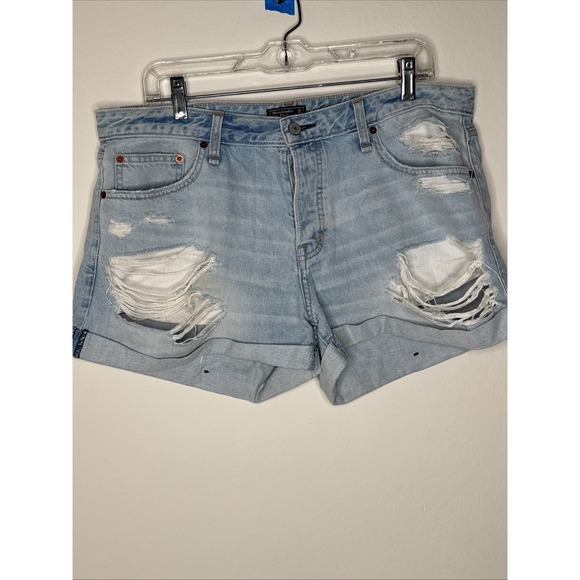 Abercrombie & Fitch Pants - Abercrombie & Fitch Blue Ripped Ames Low Rise Boyfriend Short festival sz 12/31